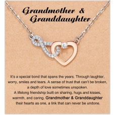 Shelucky Grandma Necklace Mothers Day Gifts from Granddaughter, Infinity Heart Pendant Necklace Grandmother Christmas Jewelry Birthday Gifts for Grandma-N005 grandma Ne