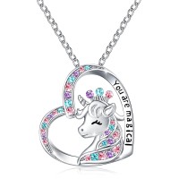 Shelucky Unicorns Gifts for Girls Unicorn Necklace for Little Girls Jewelry You Are Magical Pendant Necklaces Birthday Christmas Valentines Day Gifts for Girls Daughter Granddaughter Niece-N010 crown