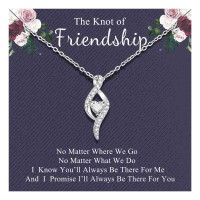 Shelucky Friendship Necklace for Women, Friendship Gifts for Women, BFF Infinity Knot Heart Necklace Distance Necklace Friendship Jewelry Birthday Christmas Gifts for Women Best Friend-N018 Friendship Ne