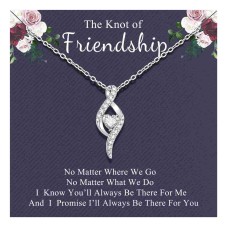 Shelucky Friendship Necklace for Women, Friendship Gifts for Women, BFF Infinity Knot Heart Necklace Distance Necklace Friendship Jewelry Birthday Christmas Gifts for Women Best Friend-N018 Friendship Ne