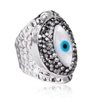 Shelucky Evil Eye Ring Hippie Punk Turish Eye Cool Adjustable Rings, Evil Eye Jewelry for Women, Girl-N022 Evil Eyes Ring