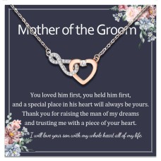 Mother of the Bride Gift/Mother of the Groom Gifts,Infinity Heart Necklace, Wedding Gifts for Mother, Mother-in-law on Wedding Party, Engagement-N025 Groom Mom Ne