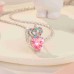 Shelucky Princess Queen Crown Heart Necklace, Crystal Pendant Necklace Jewelry Gifts for Girls, Teen Girls, Women, Birthday Christmas Valentine Gifts for Niece Daughter Sister Granddaughter -N026 Princess Crown Ne