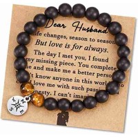 Husband Gifts from Wife, Valentines day Gifts for Husband, Men's Bracelet Jewelry Romantic Gifts for Him on Birthday, Anniversayr Men Gifts Idea-N031 HB Br