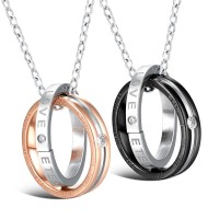 Shelucky Couples Gifts for Him Her Romantic Gifts for her Promise Matching Necklace Jewelry His and Hers Gifts for Boyfriend Girlfriend Husband Wife on Anniversary Valentines Day Birthday-N032 Circle Necklace