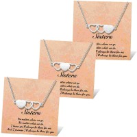 Shonyin 3 Sister Gifts from Sister, Sister Matching Necklace for 2, Heart Necklace Jewelry Gifts for Big Sister, Little Sister, Best Friend-N035 Sis Ne 3