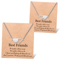 Shonyin Best Friend Necklaces for 2, Best Friend Gifts Women, Friendship Gifts for Bestie Soulmate, Bff Necklace Jewelry for Women female, Girls Long Distance Birthday Christmas Gifts-N036 BF Br